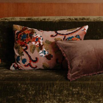 2 x Coussins Kendal Mocaccino Brodé (3tailles) NEW