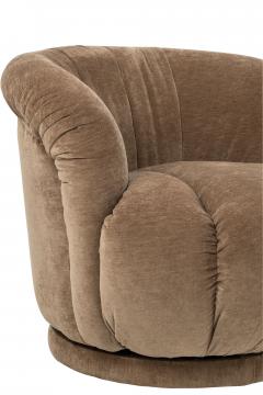 Fauteuil Tournant Velours Taupe