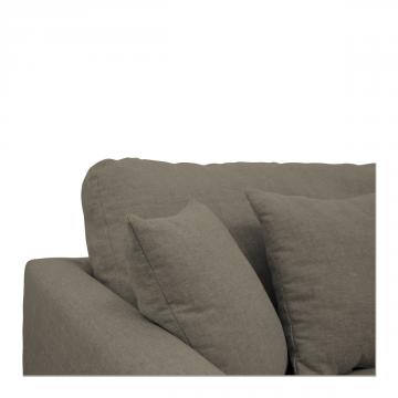 Canapé Angie 4P 100% Lin Taupe Blanc d'Ivoire
