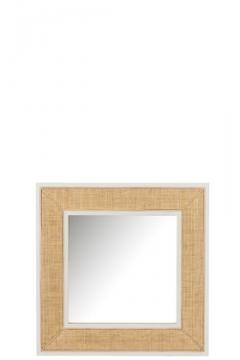 Miroir Molly Bois Blanc Rotin Naturel PM