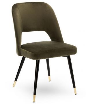 Chaise Gambetta Velours Kaki Athezza