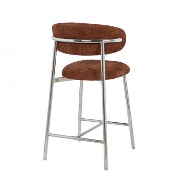 Tabouret de Bar Curve Terracotta Chrome