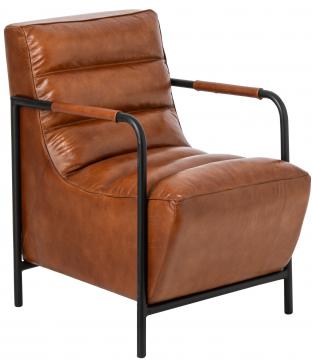 Fauteuil Cuir Camel Indus Vintage