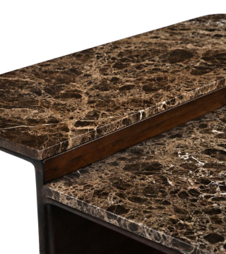 Table Basse Apolline Marbre Manguier Foncé NEW