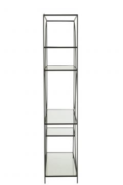 Bibliothèque Contemporaine Nyr Métal Noir Verre