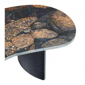 Table Basse Pia Marbre Noir Blanc d'Ivoire