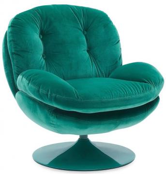 Fauteuil Memento Velours Uni Vert NOUVEAU