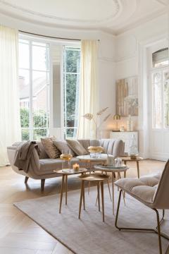 Tapis Rectangulaire Viscose Coton Beige 300x200