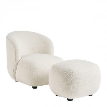 Fauteuil Lisette Bouclette Crème PM