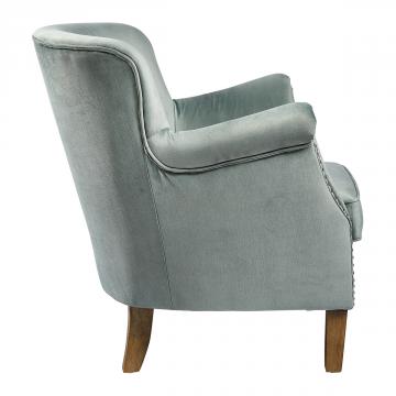 Fauteuil Claude Velours Sauge Blanc d'Ivoire