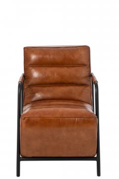 Fauteuil Cuir Camel Indus Vintage
