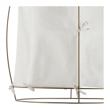 Suspension Jade Tissu Blanc Métal Doré GM