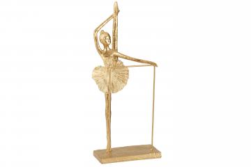 Statue Ballerine Jambe Haute Or