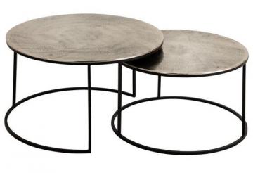 Tables Basses Gigognes Felia Métal Noir-Argenté