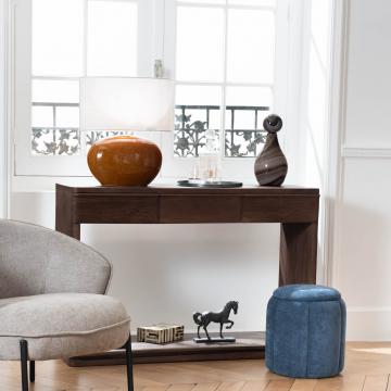 Console Contemporaine 3 Tiroirs Finition Noyer