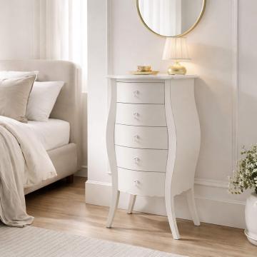 Chiffonnier 5 Tiroirs Murano Blanc Amadeus