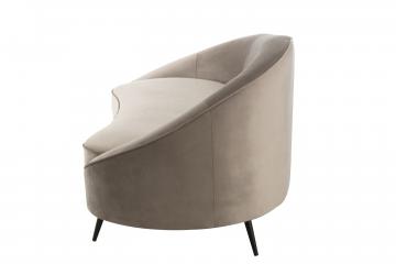 Sofa Elisabeth Velours Argenté