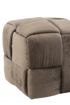 Pouf Velours Taupe 1 Personne Jolipa