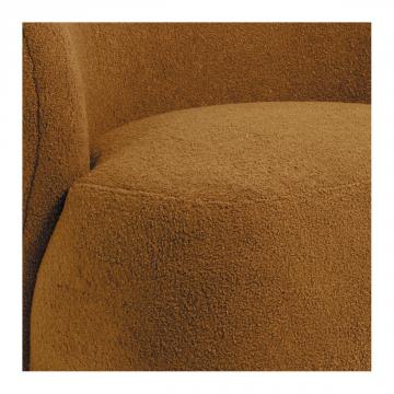 Fauteuil Lisette Bouclette Curry Pivotant Blanc d'Ivoire