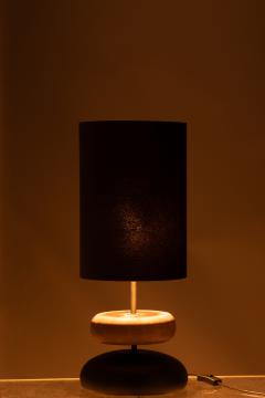 Lampe Jade Métal Noir Bois Naturel