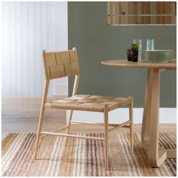 Chaise Juliette Bois Blond Cordes Nat Blanc d'Ivoire