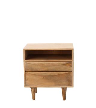Chevet 2 Tiroirs Barjac Manguier Naturel Athezza