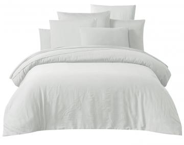 Housse de Couette Taloa Blanc Satin de Coton (3 tailles)