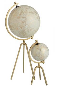 Globe Trepied Or - Blanc 40cm