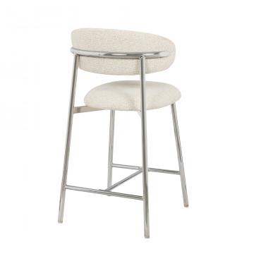 Tabouret de Bar Curve Beige Chrome