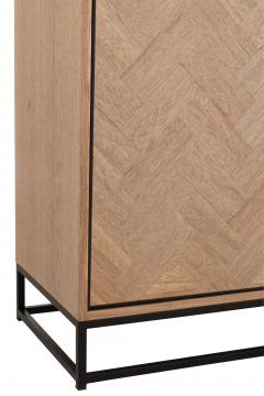 Armoire Haute 3 Tiroirs Zig Zag Naturel Noir