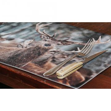 4 Sets de Table Cerf Hiver