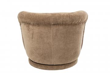 Fauteuil Tournant Velours Taupe
