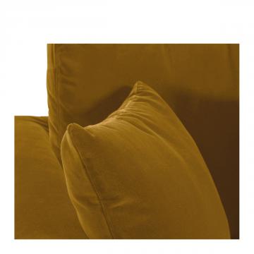 Canapé Méridienne Angie Velours Safran Blanc d'Ivoire