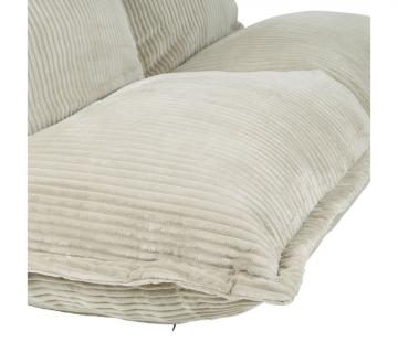 Fauteuil Pouf Sola - 2 Places Velours Côtelé Beige XXL