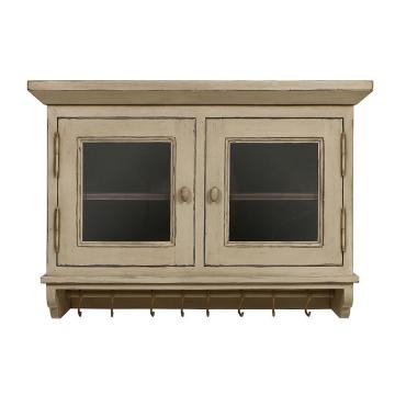 Meuble Haut 2 Portes Vitrees Brocante Grege Meubles De Cuisine Style Campagne