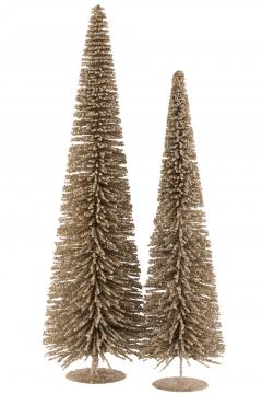 Sapin de Noël Boules Paillettes Champagne 119cm