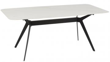 Table à Manger Rectangulaire Métal Porcelaine Blanc