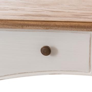 Console 1 Tiroir Loberon Blanc Chêne GM