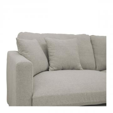 Canapé Angie 4P Lin Mélangé Gris Clair Blanc d'Ivoire