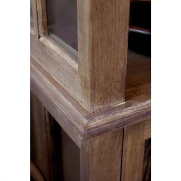 Vitrine Marseille 2 Portes Vitrées Bois Naturel