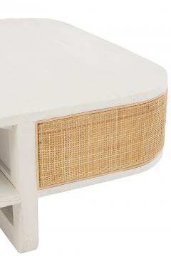 Table Basse Molly Bois Blanc Rotin Naturel