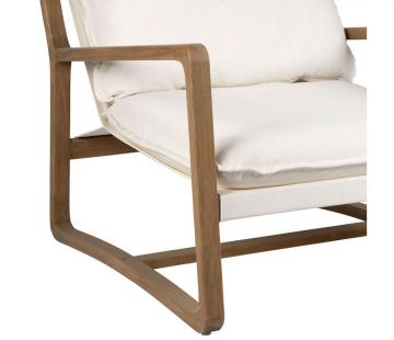 Fauteuil Chêne Coton Blanc Azenor