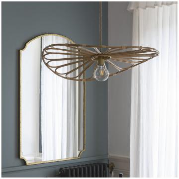 Miroir Margaux Métal Doré Blanc d'Ivoire H120cm