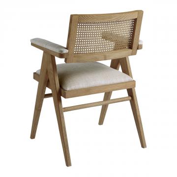 Fauteuil Colby - Lin Ecru Frêne Nat Blanc d'Ivoire