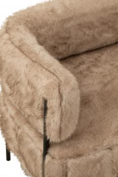 Canapé Fourrure Taupe 2 Places -NEW-