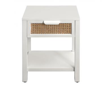 Chevet 1 Tiroir Adela Blanc Naturel