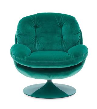 Fauteuil Memento Velours Uni Vert NOUVEAU