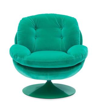 Fauteuil Memento Velours Uni Vert