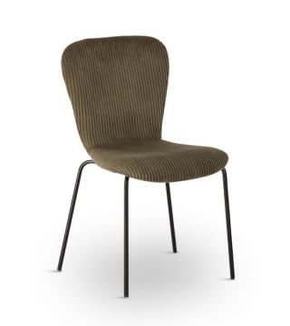 Chaise Owell Bois Velours Côtelé (4 couleurs)
