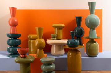 Vase Gatsby Amande H74cm